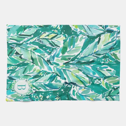 BANANEN-BLATT-DSCHUNGEL Grün tropisch Handtuch (Horizontal)