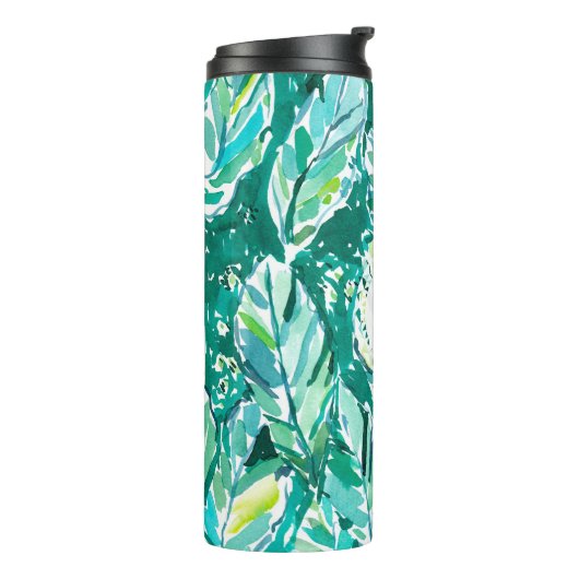 BANANEN-BLATT-DSCHUNGEL Grün tropisch Thermosbecher (Nach links gedreht)