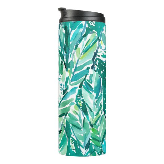 BANANEN-BLATT-DSCHUNGEL Grün tropisch Thermosbecher (Nach rechts gedreht)