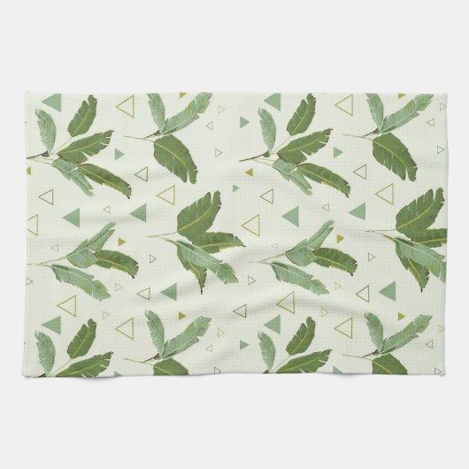 Bananen-Blatt mit Dreiecken Geschirrtuch (Horizontal)