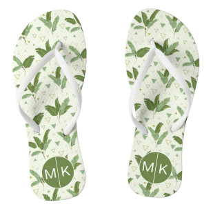 Bananen-Blatt mit Monogramm der Dreieck- Badesandalen