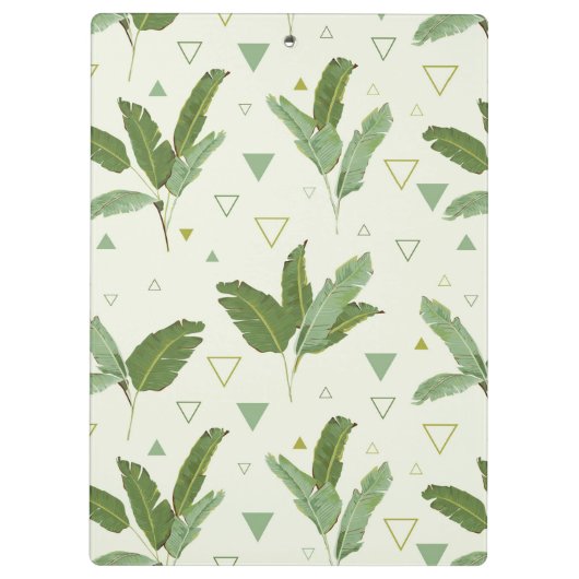 Bananen-Blatt mit Monogramm der Dreieck-| Klemmbrett (Rückseite)