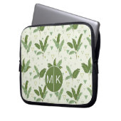 Bananen-Blatt mit Monogramm der Dreieck-| Laptopschutzhülle (Vorderseite Links)