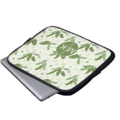 Bananen-Blatt mit Monogramm der Dreieck-| Laptopschutzhülle (Vorne Knopf)