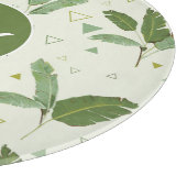 Bananen-Blatt mit Monogramm der Dreieck-| Schneidebrett (Ecke)