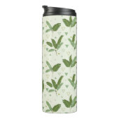 Bananen-Blatt mit Monogramm der Dreieck-| Thermosbecher (Nach rechts gedreht)