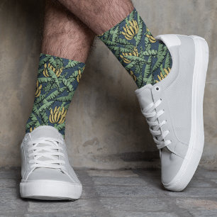 Bananen-Blätter der tropischen Marine und Gelbbana Socken