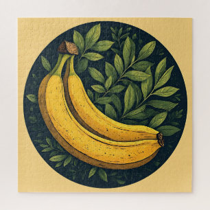 Bananen, Blätter und ein dunkler Kreis Puzzle