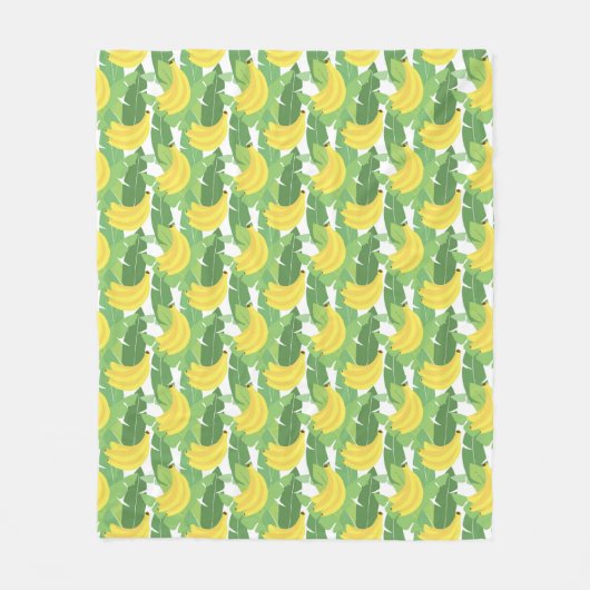 Bananen-Blätter und Frucht-Muster Fleecedecke (Vorderseite)