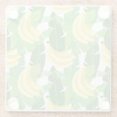 Bananen-Blätter und Frucht-Muster Glasuntersetzer (Rückseite)