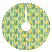 Bananen-Blätter und Frucht-Muster Polyester Weihnachtsbaumdecke (Vorderseite)