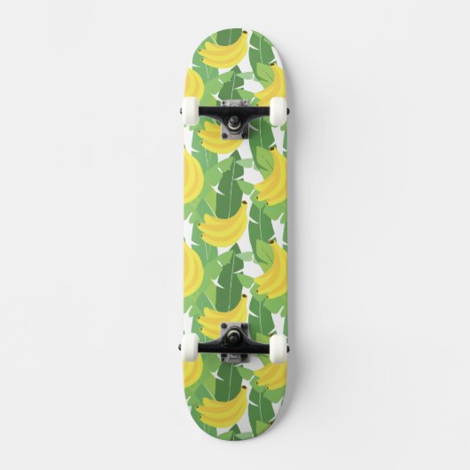 Bananen-Blätter und Frucht-Muster Skateboard (Vorderseite)