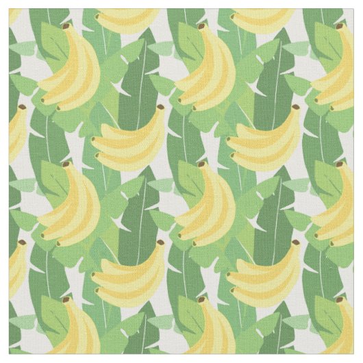 Bananen-Blätter und Frucht-Muster Stoff (Nahaufnahme)