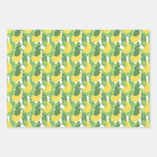 Bananen-Blätter und Fruchtmuster Geschenkpapier Set (Vorderseite 2)