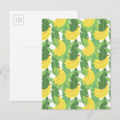 Bananen-Blätter und Fruchtmuster Postkarte (Vorne/Hinten)