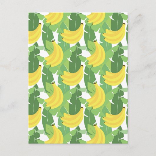 Bananen-Blätter und Fruchtmuster Postkarte (Vorderseite)