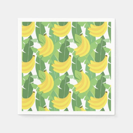 Bananen-Blätter und Fruchtmuster Serviette (Vorderseite)