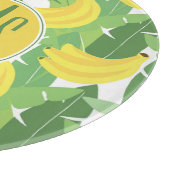 Bananen-Blätter und Monogramm des Frucht-Muster-| Schneidebrett (Ecke)