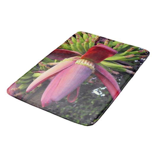 Bananen-Blumen-Nahaufnahme Badematte (Schrägansicht)