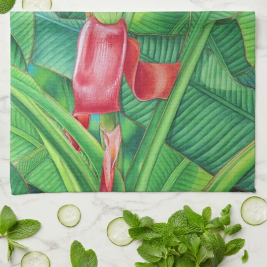 Bananen-Blüte Geschirrtuch (Gefaltet)