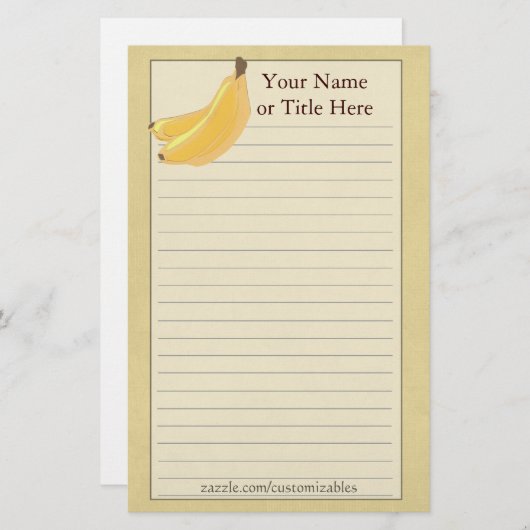 Bananen-Briefpapier Briefpapier (Vorne/Hinten)