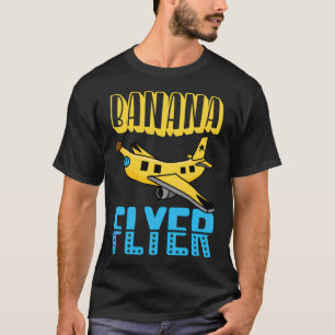 Bananen Flieger Lustiges Kind Schwarz T-Shirt