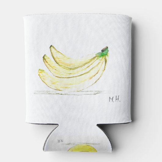 Bananen Früchte Aquarellbanane tropische Lebensmit Dosenkühler (Rückseite)