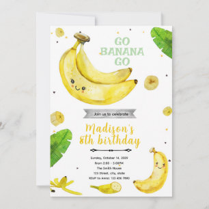 Bananen-Geburtstagsfeier-Einladung Einladung
