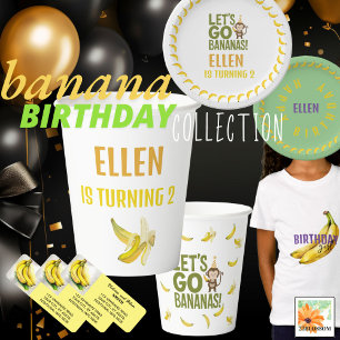 Bananen-Geburtstagspartei EDITABLE Bananen NIEDLIC Pappbecher