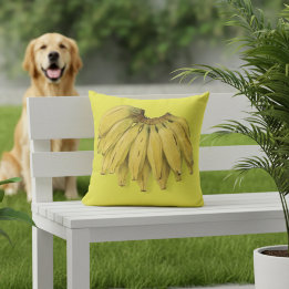 Bananen Gelbes Außenkissen 16x16 Kissen