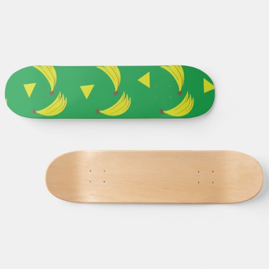 Bananen Geometrischer Skate Deck Grün und Gelb Skateboard (Horizontal)