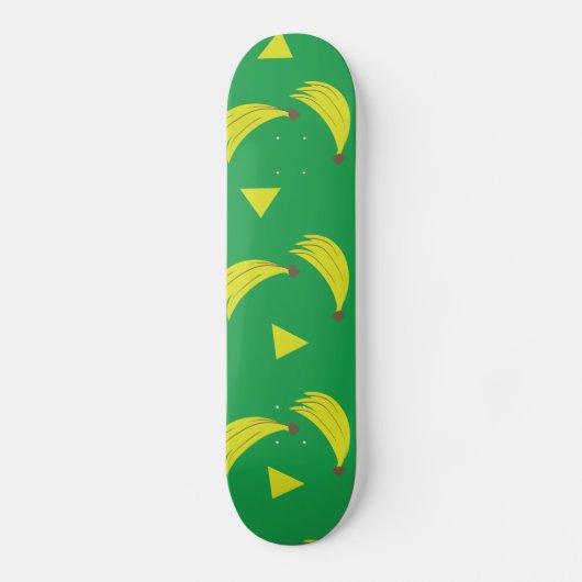 Bananen Geometrischer Skate Deck Grün und Gelb Skateboard (Vorderseite)
