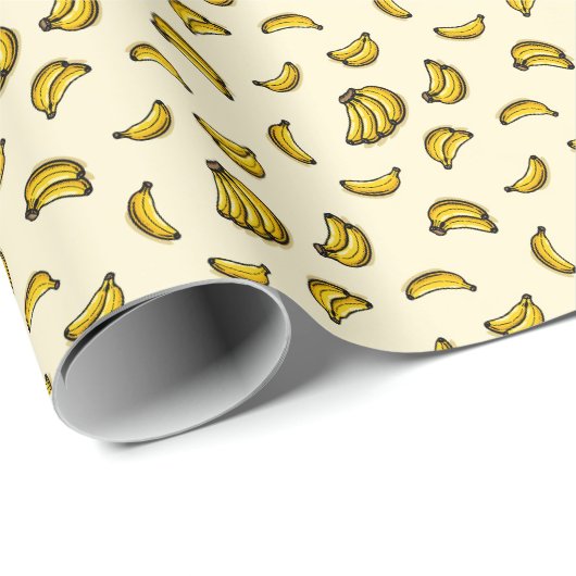 Bananen Geschenkpapier (Rolleneckpunkt)