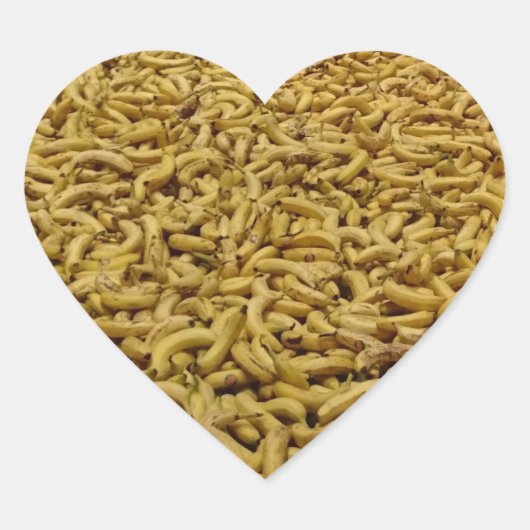 Bananen-Heftsticker Herz-Aufkleber (Vorderseite)