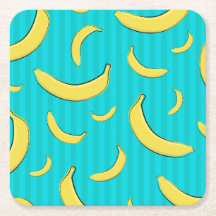 Bananen-Illustration Rechteckiger Pappuntersetzer