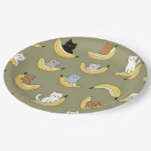 Bananen-Katzen-Papierteller Pappteller (Schrägansicht)