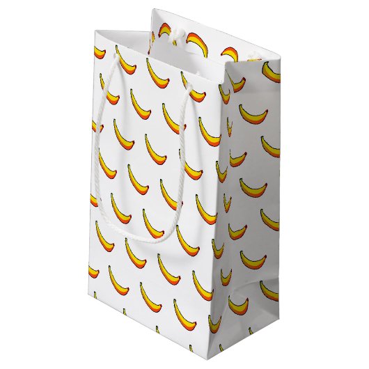 Bananen Kleine Geschenktasche Geschenktüte (Rückseite Schrägansicht)