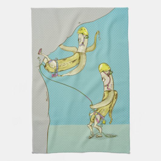 Bananen Klettern lustige Früchte Geschirrtuch (Vertikal)