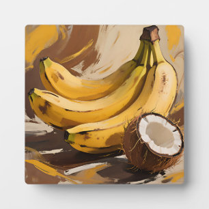 Bananen-Kokosnuss-Stillleben Fotoplatte