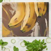 Bananen-Kokosnuss-Stillleben Geschirrtuch (Gefaltet)