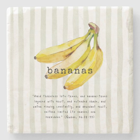Bananen Koranvers Steinuntersetzer (Vorderseite)