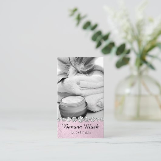 Bananen-Maske Skincare selbst gemachtes Visitenkarte (Stehend Vorderseite)