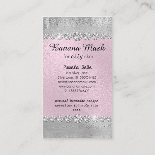 Bananen-Maske Skincare selbst gemachtes Visitenkarte (Rückseite)
