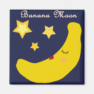 Bananen-Mond-Magnet (Quadrat) Magnet