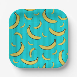 Bananen-Muster-Papierteller Pappteller