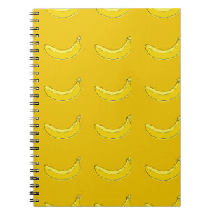 Bananen, Nahtloses Muster mit Bananen, Lebensmitte Notizblock