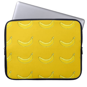 Bananen, Nahtloses Muster mit Bananen, Nahrungsmit Laptopschutzhülle