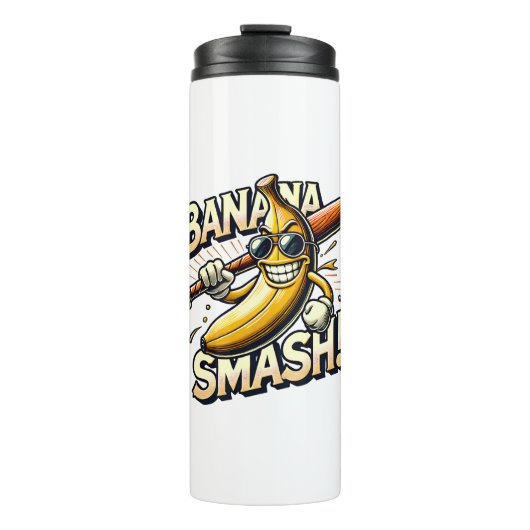 Bananen-Power-Up Thermosbecher (Vorderseite)