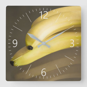 Bananen Quadratische Wanduhr