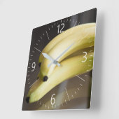 Bananen Quadratische Wanduhr (Winkel)